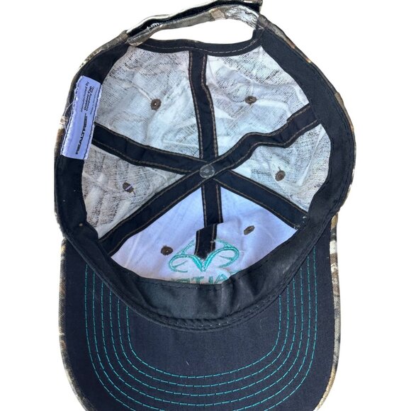 Ladies Realtree Max-5 Camo Teal Blue Baseball Cap Adjustable ONE SIZE (NWT) - Picture 3 of 10